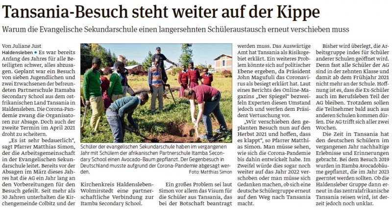 Volksstimme 09.12. 2020 Volksstimme 09.12. 2020