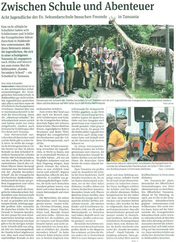 Volksstimme 16.03.2019 Volksstimme 16.03.2019