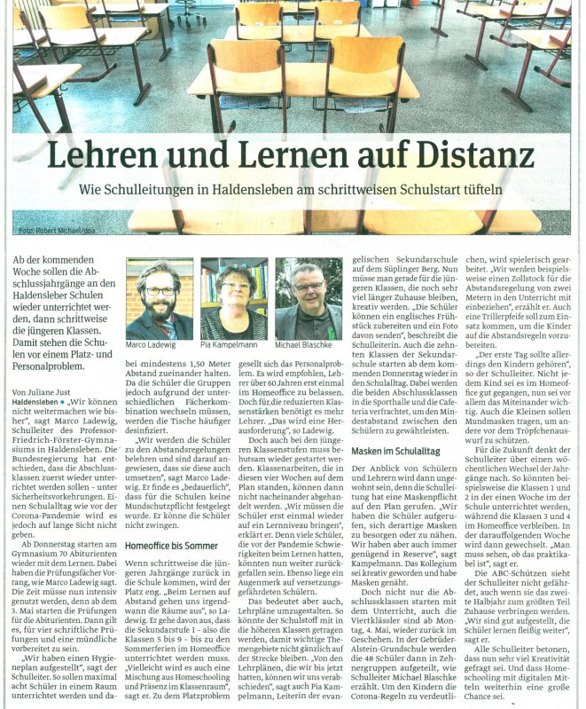 Volksstimme 20. 04. 2020 Volksstimme 20. 04. 2020