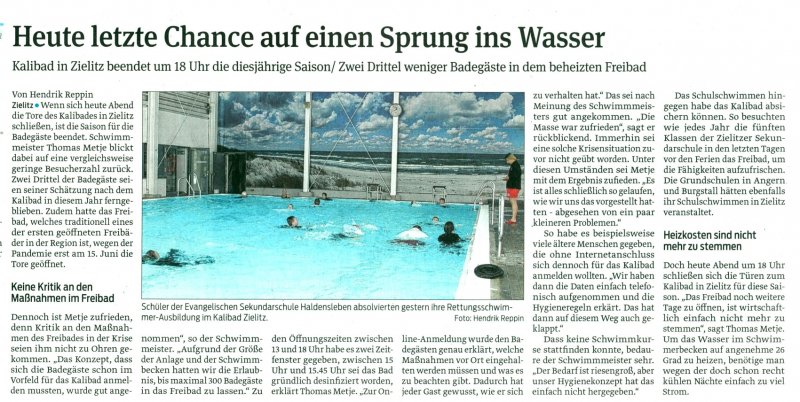 Volksstimme 11. 09. 2020 Volksstimme 11. 09. 2020