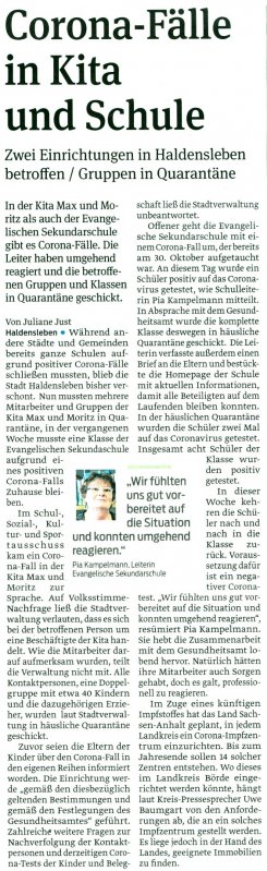 Volksstimme 12. 11. 2020 Volksstimme 12. 11. 2020