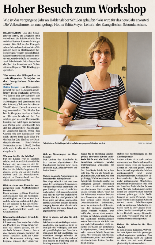 Volksstimme 25.07.26 Volksstimme 25.07.26