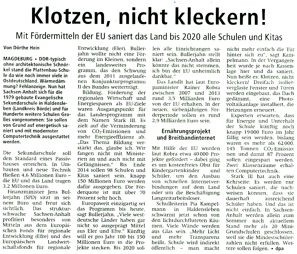 Altmarkzeitung 26. 04. 2014 Altmarkzeitung 26. 04. 2014