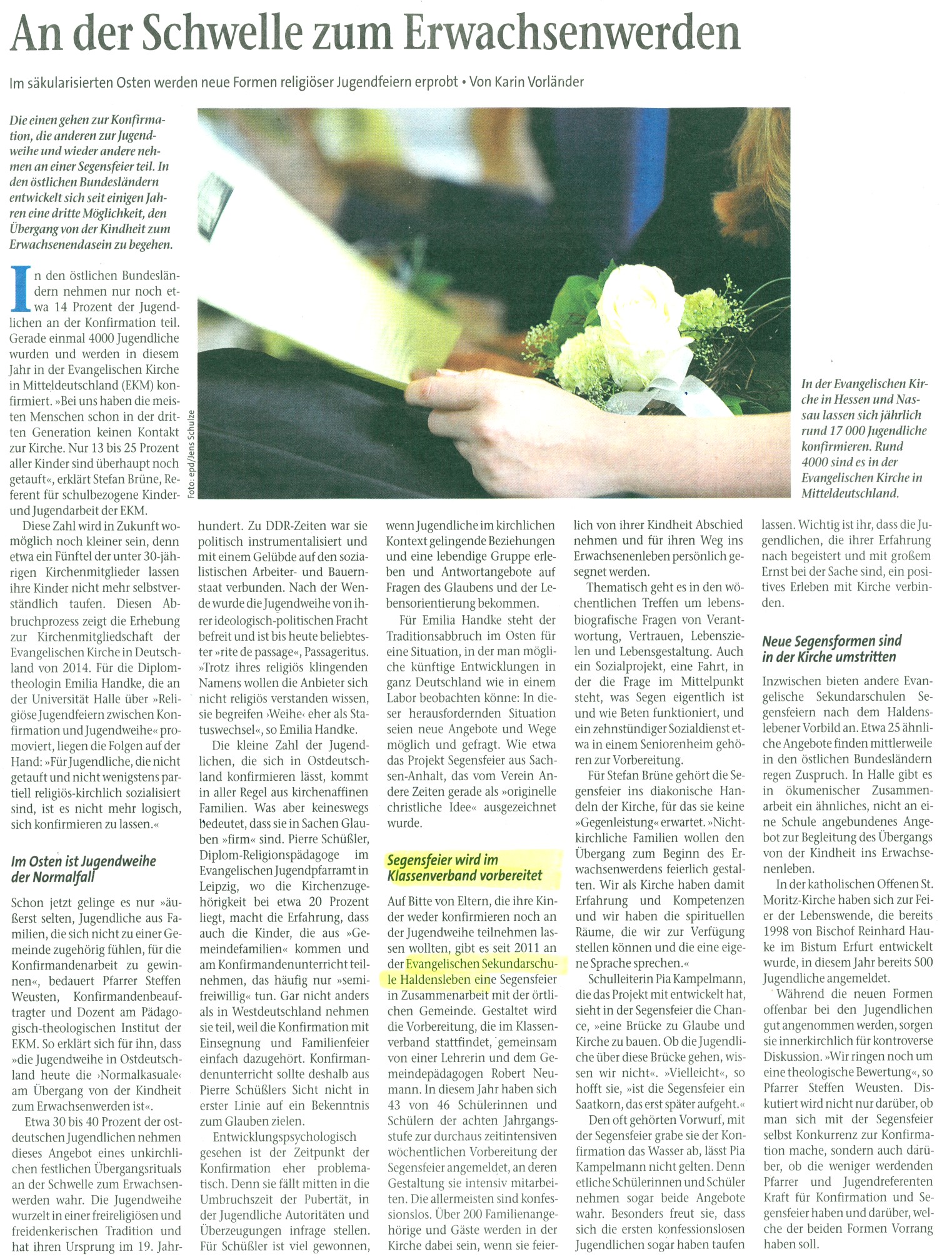 Ev. Sonntagszeitung 24. 05. 2015 Ev. Sonntagszeitung 24. 05. 2015