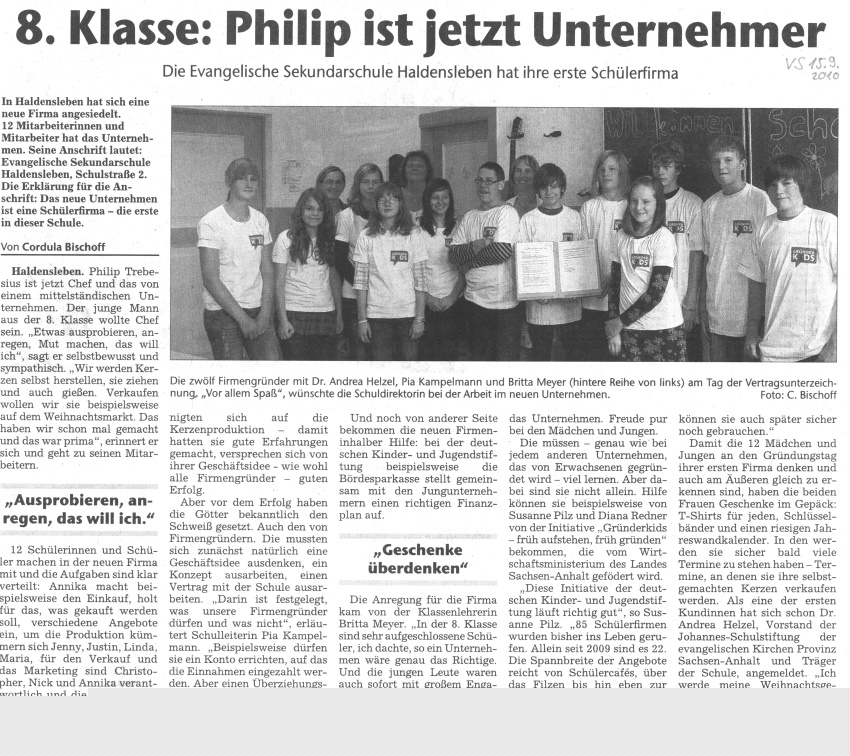 Volksstimme 15. 09. 2010 Volksstimme 15. 09. 2010