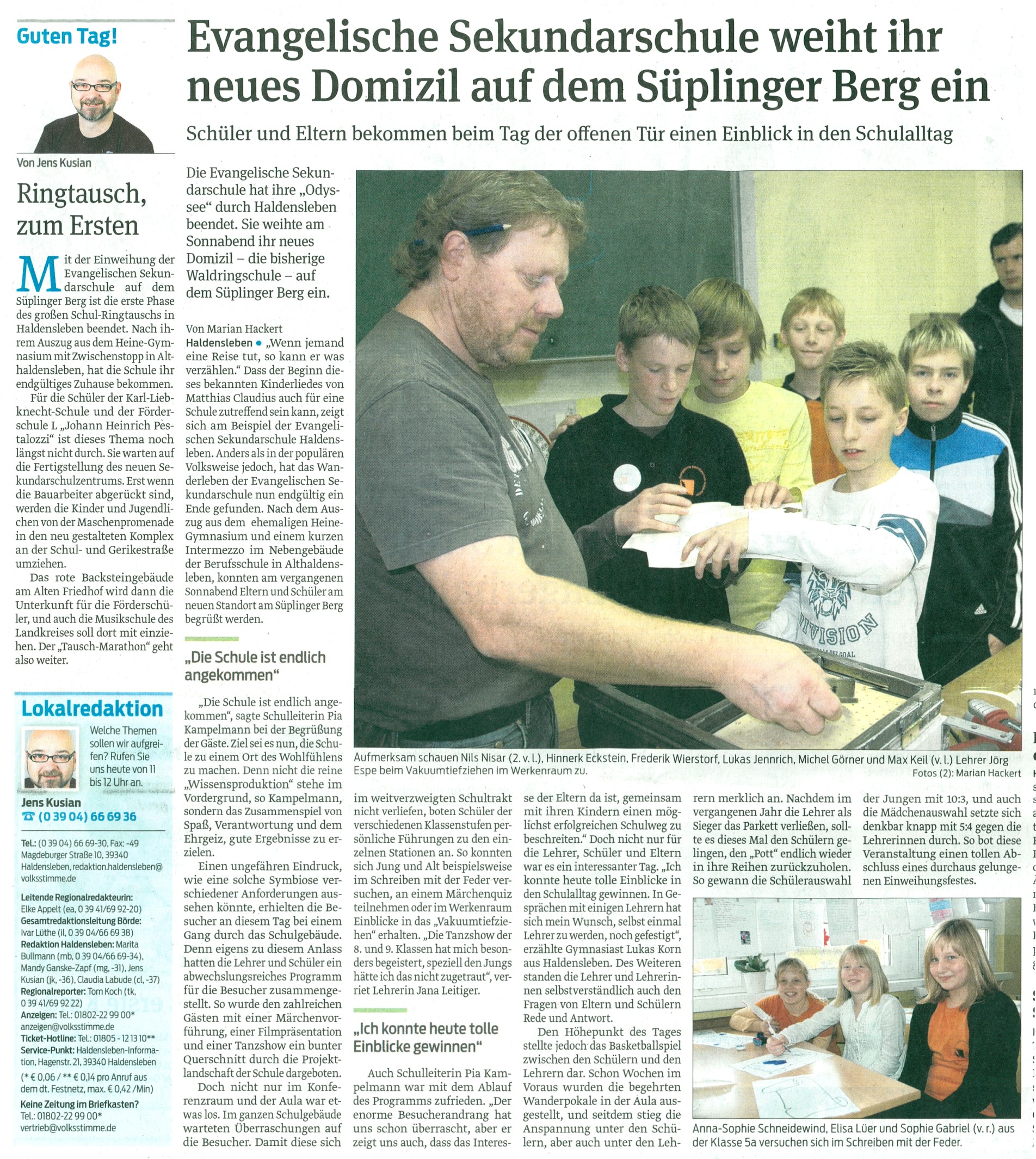 Volksstimme 09. 11. 2011 Volksstimme 09. 11. 2011