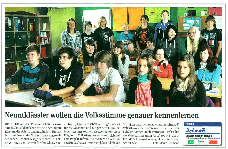 Volksstimme 26. 09. 2012 Volksstimme 26. 09. 2012