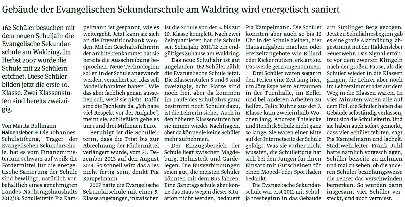 Volksstimme 11. 10. 2012 Volksstimme 11. 10. 2012