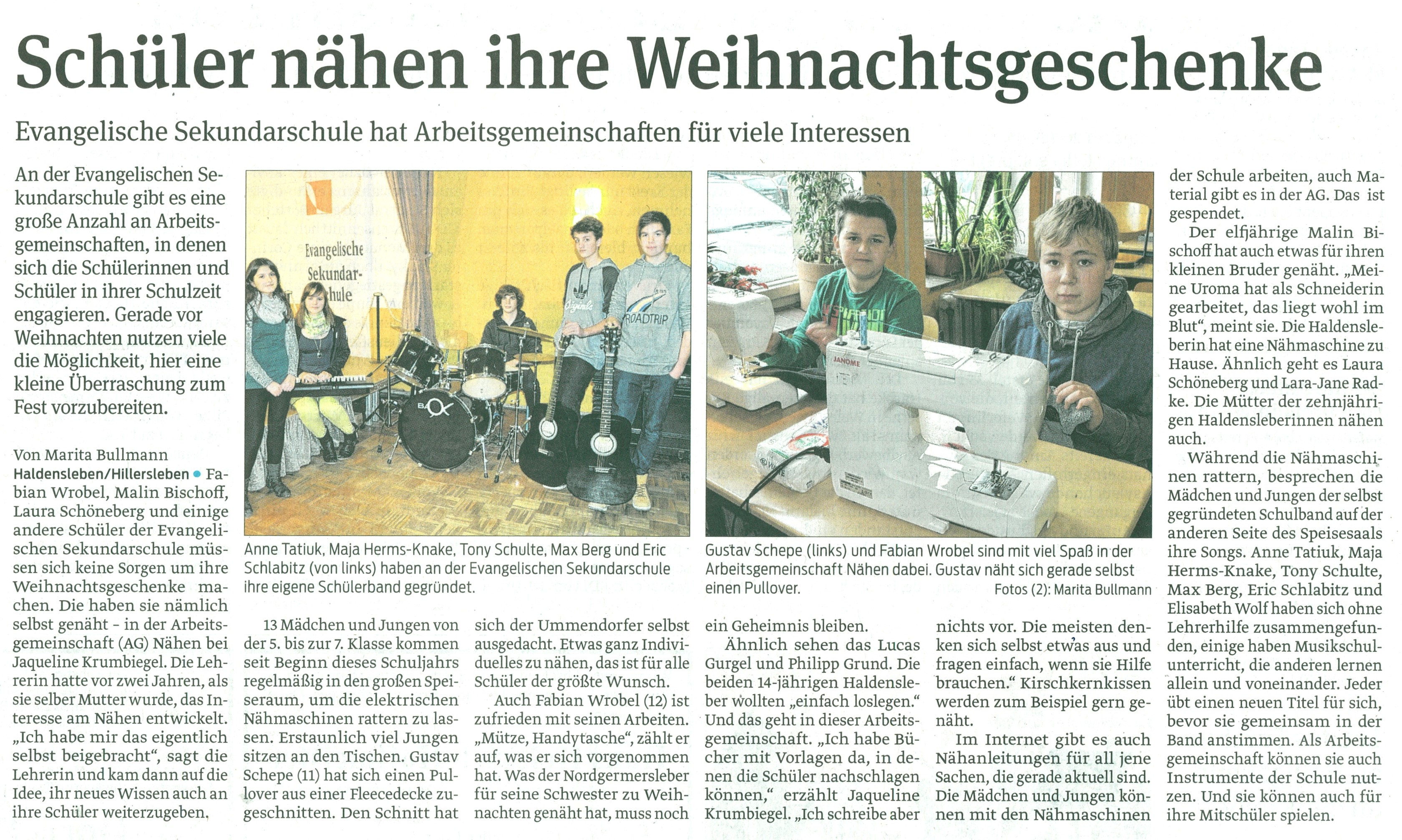 Volksstimme 23. 12. 2014 Volksstimme 23. 12. 2014