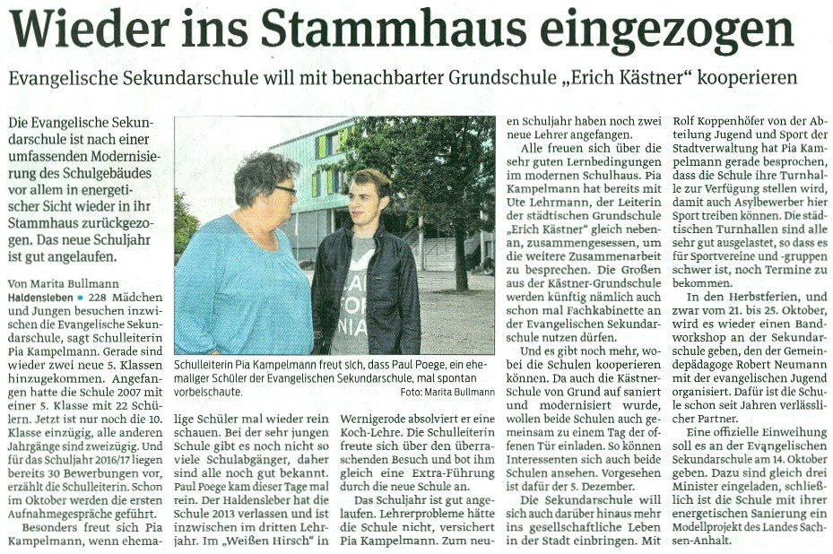 Volksstimme 15. 09. 2015 Volksstimme 15. 09. 2015