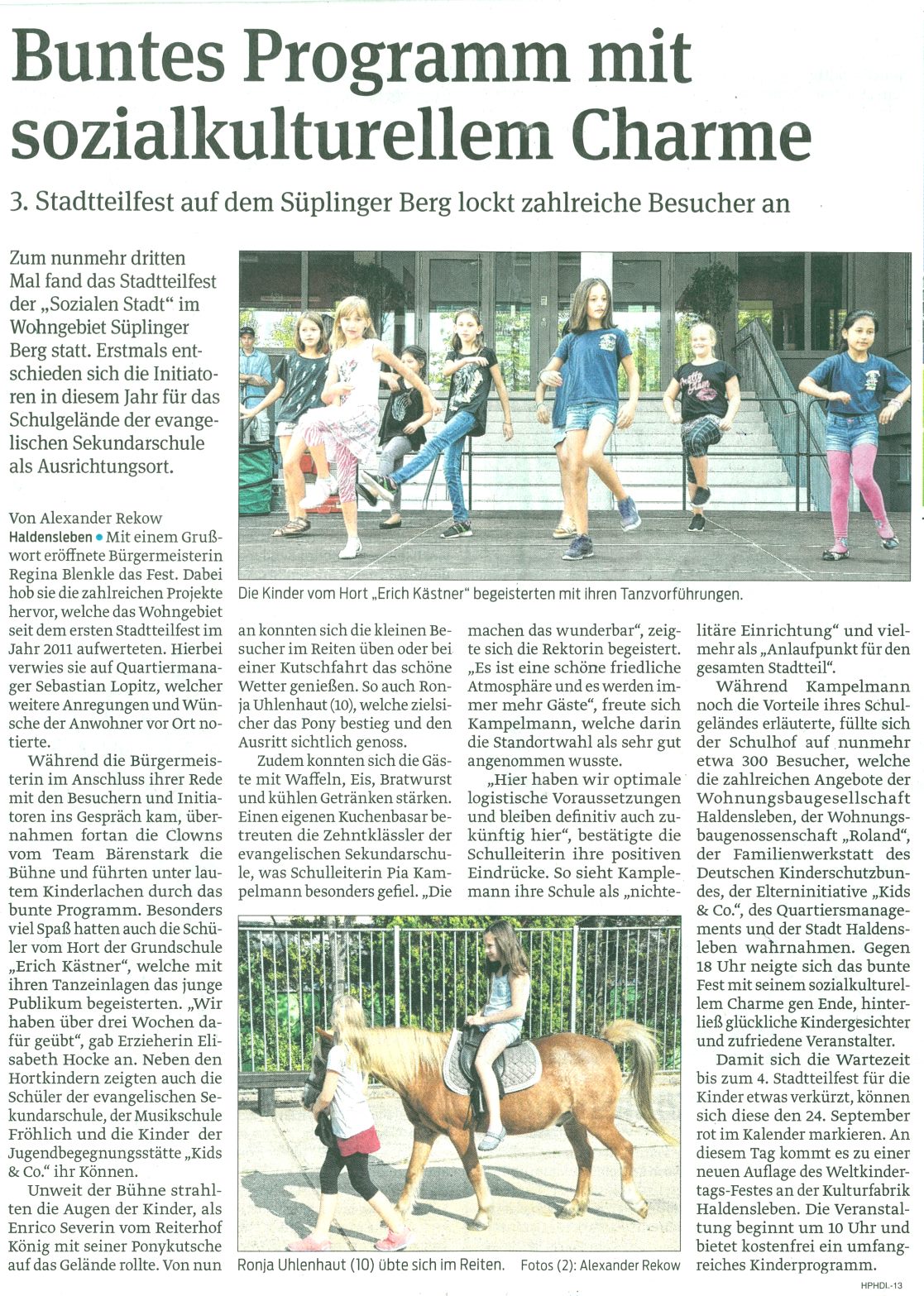 Volksstimme 14. 09. 2016 Volksstimme 14. 09. 2016